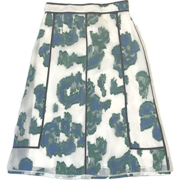 3.1 Phillip Lim Fil Coupe Abstract Daisy Silk-Blend A-Line Skirt Women's Size 4 - Picture 1 of 8